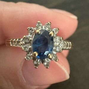 10k gold sapphire ring.